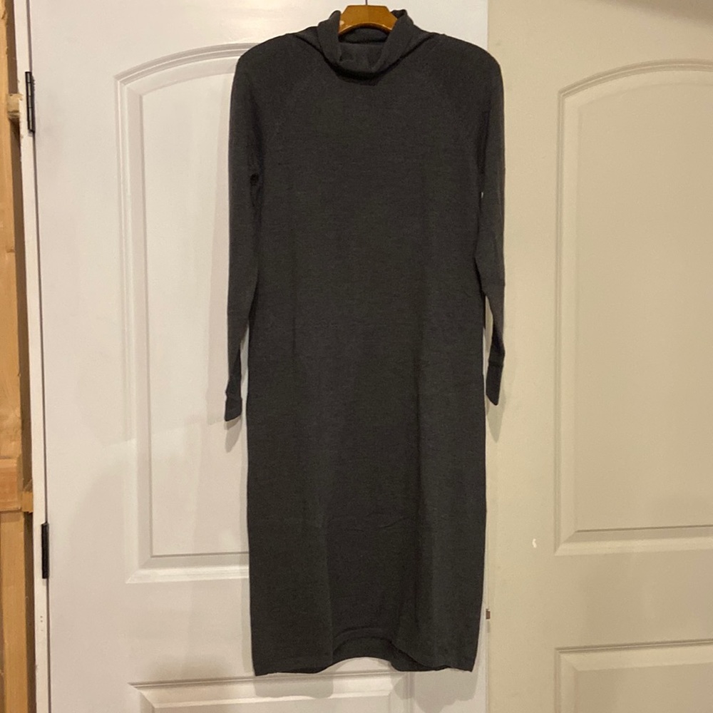 Beautiful Talbots Merino Wool cowl neck dress - dark grey